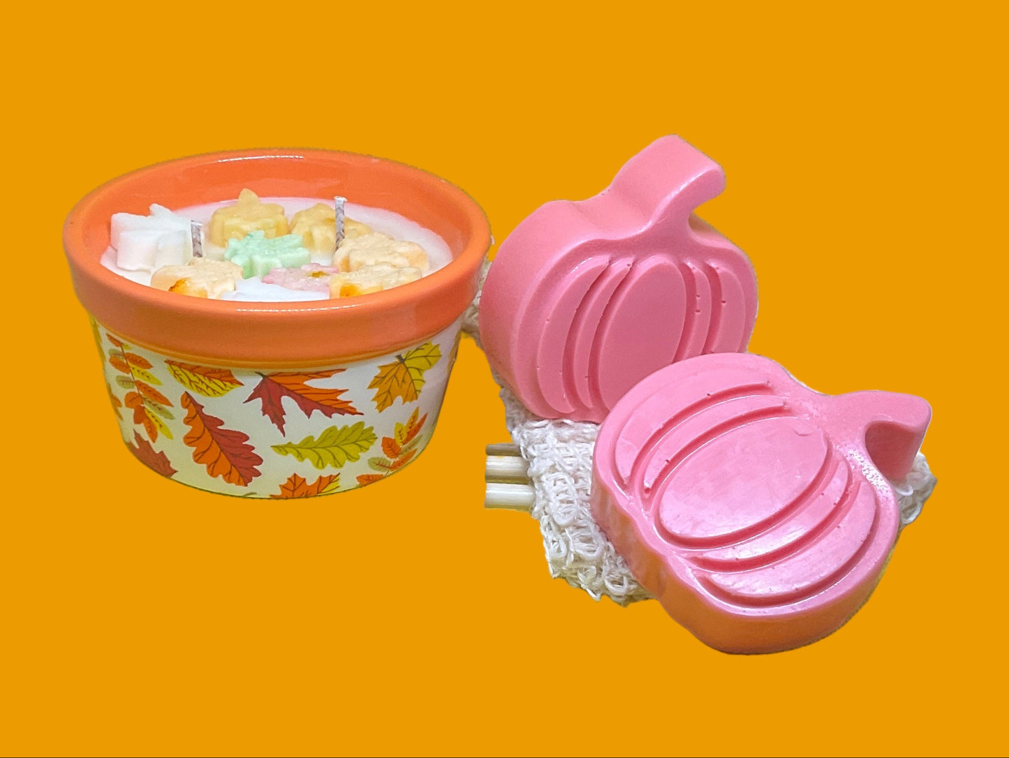 Falling Leaves Double Wick Soy Candle OR Soy Candle Bundle