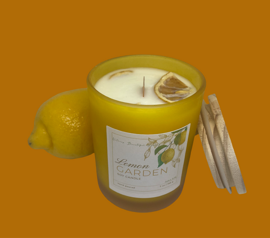 Lemon Garden Scented Wood Wick Candle
